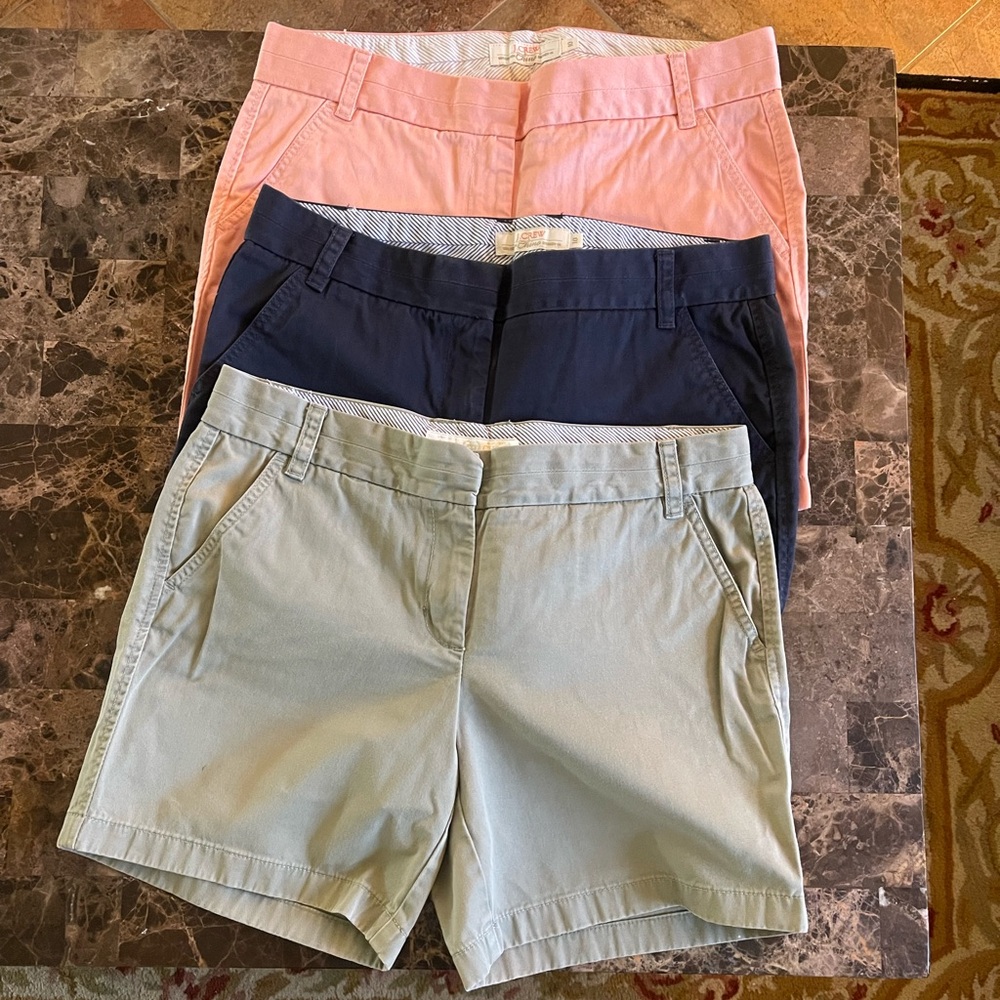 J.Crew Women's Shorts Set - Pink, Navy, and Light Green